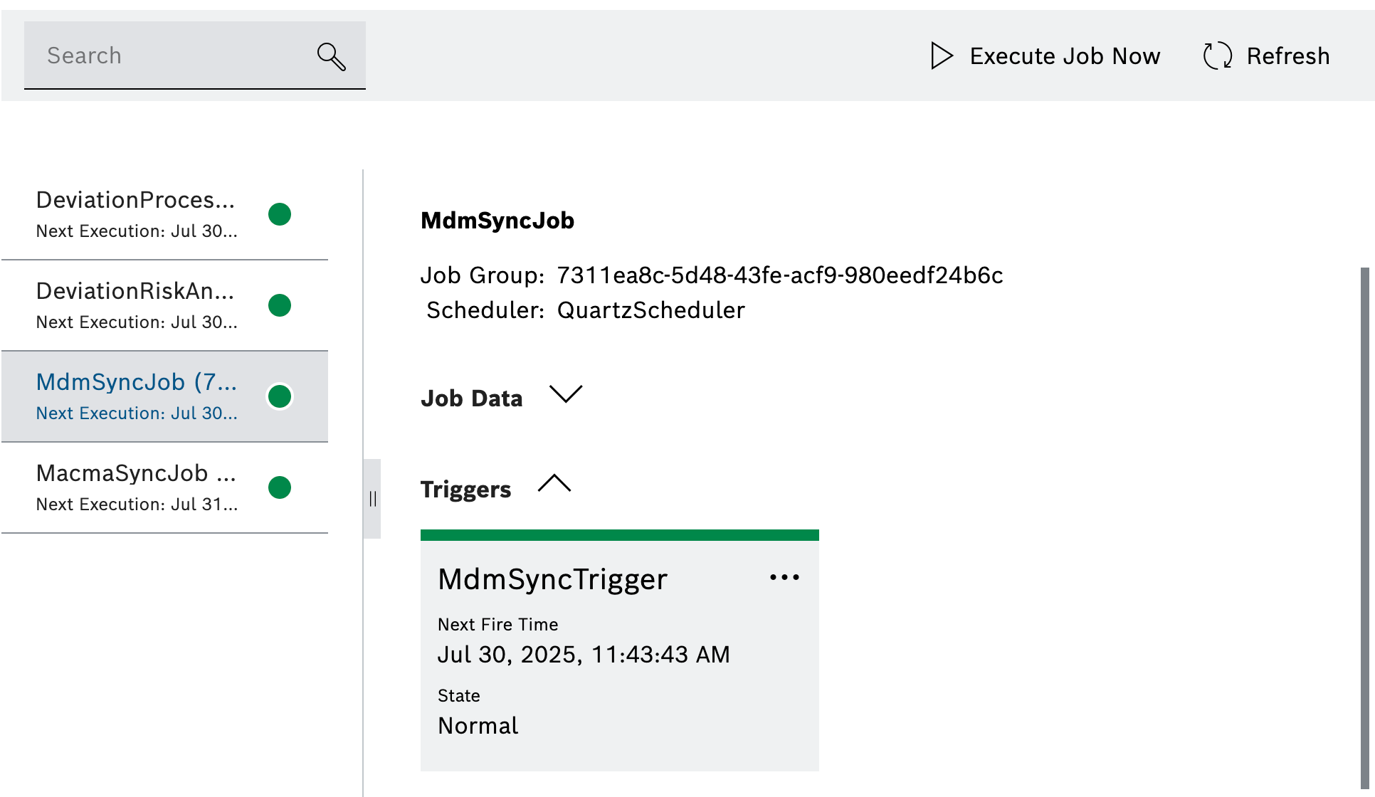 trigger job ui