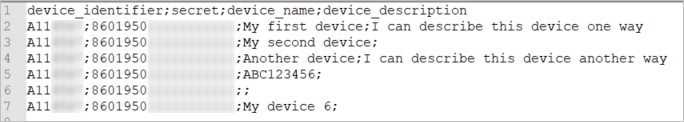 Claiming RCU Example CSV file