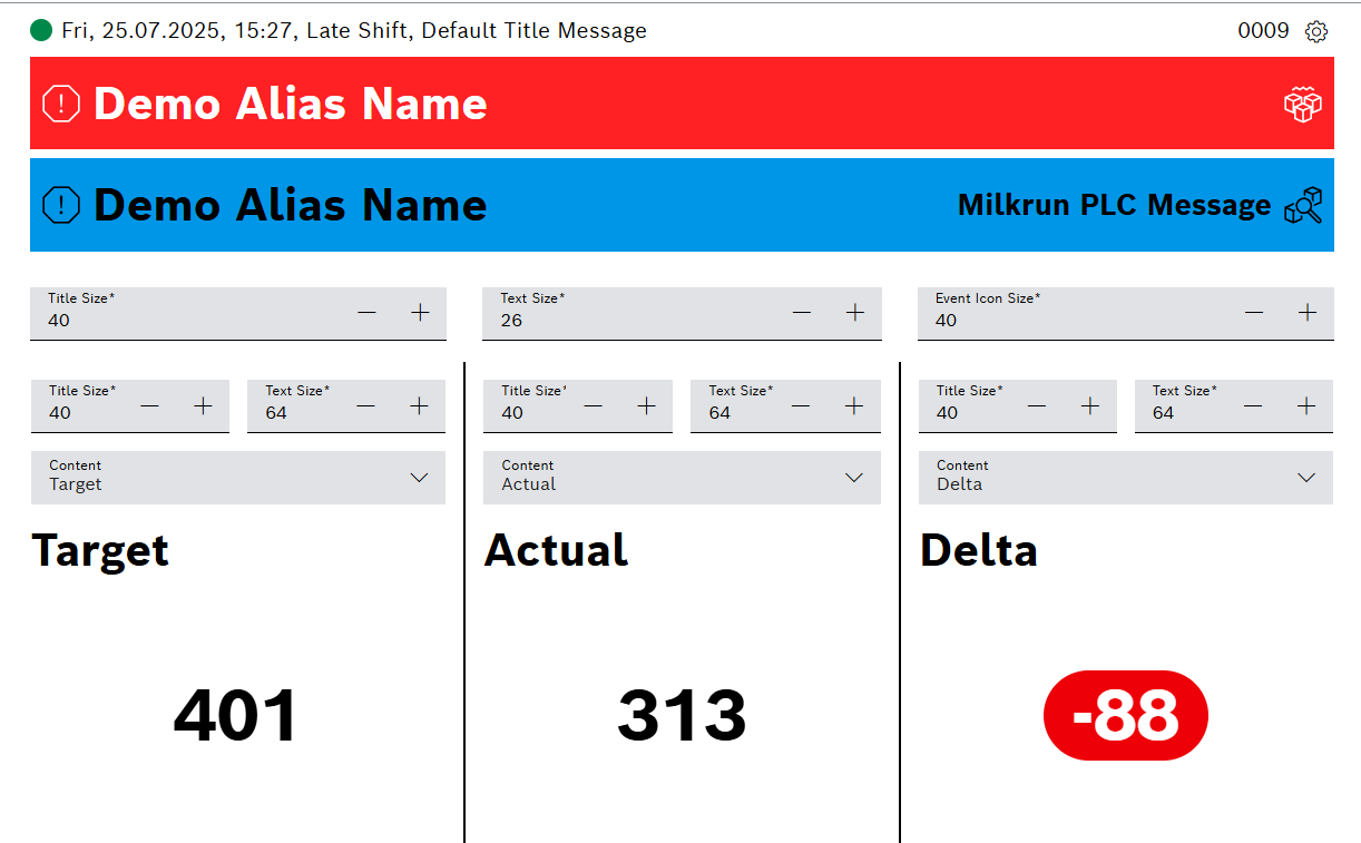 Part Count View Configuration