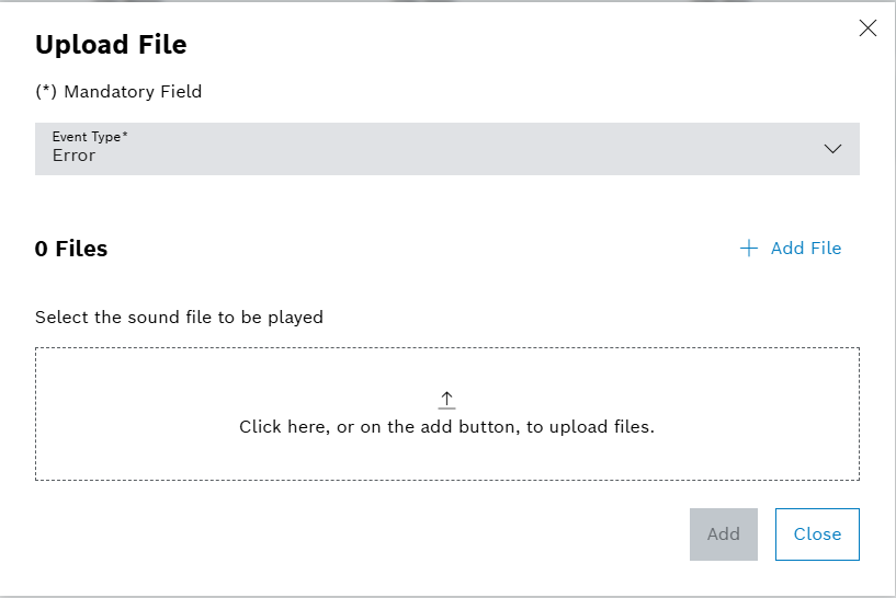 Upload dialog window