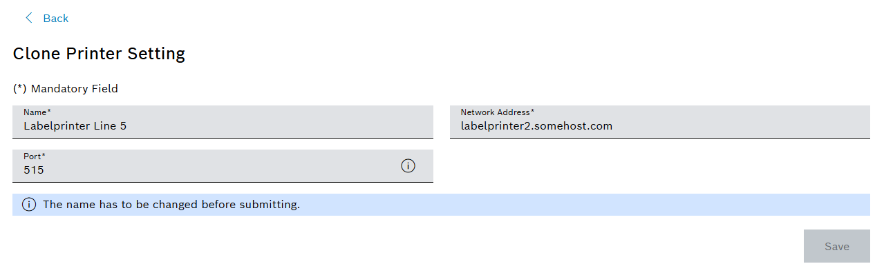 clone printer settings