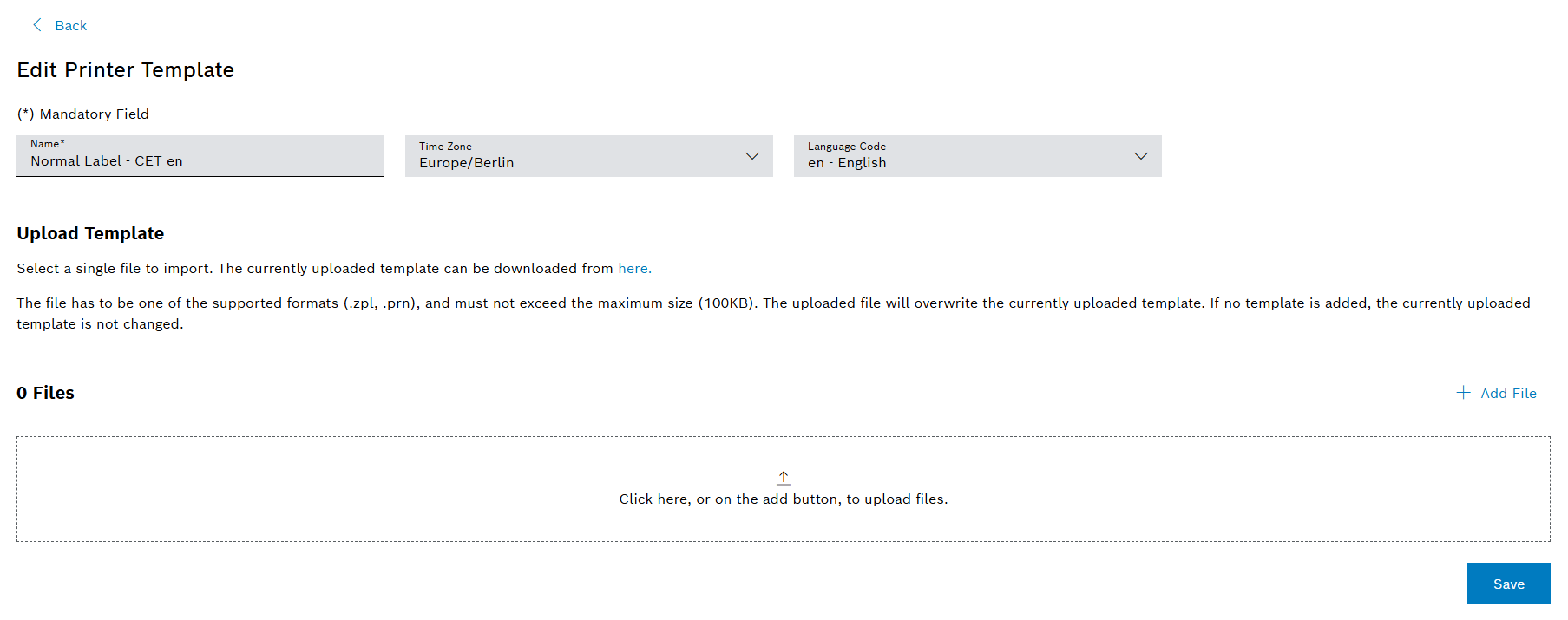 edit printer template
