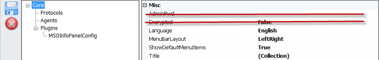 MaterialInfoPanel AdminPassword Wrong