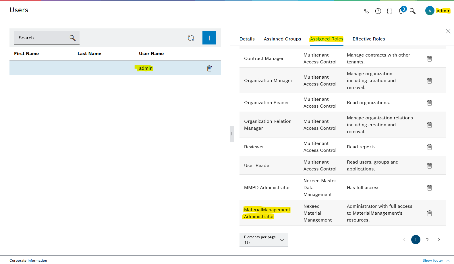 access management assigned roles