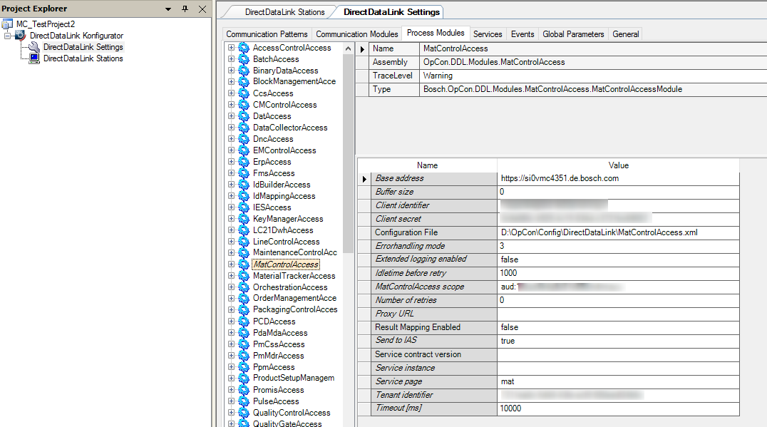 matcontrolaccess oss configuration