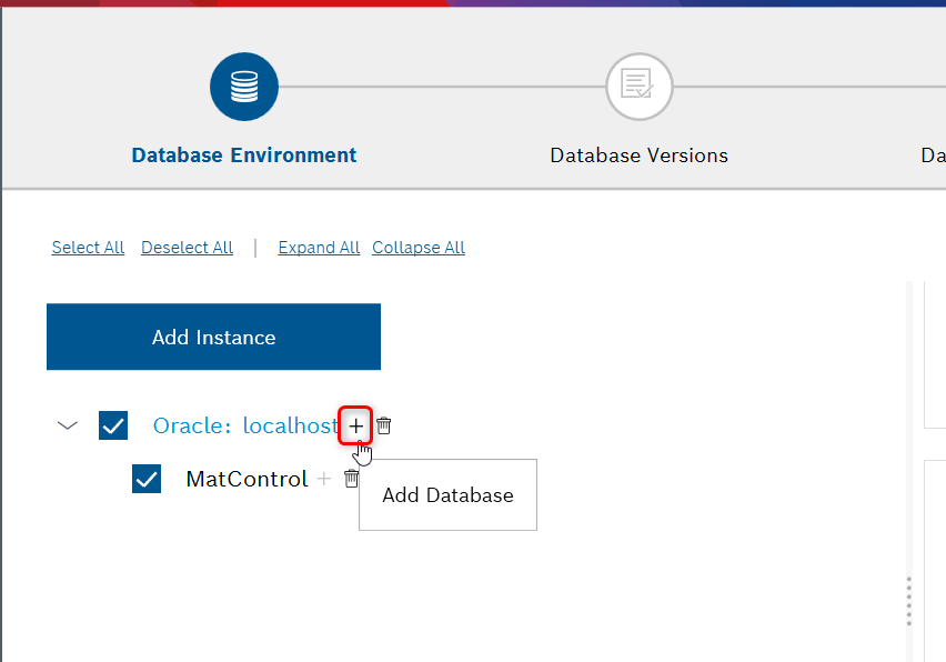 mes installer add database button