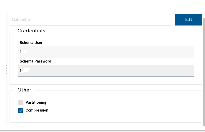 mes installer add database creds