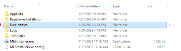 mes installer executables