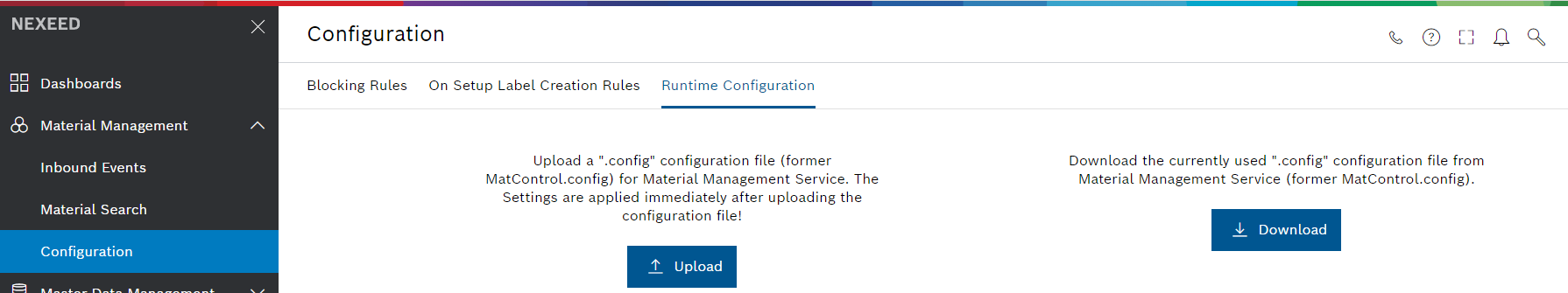 runtime config portal