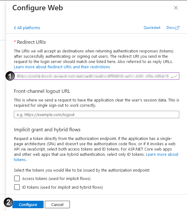 mac oid cazure ad identity prov redirectUrl form