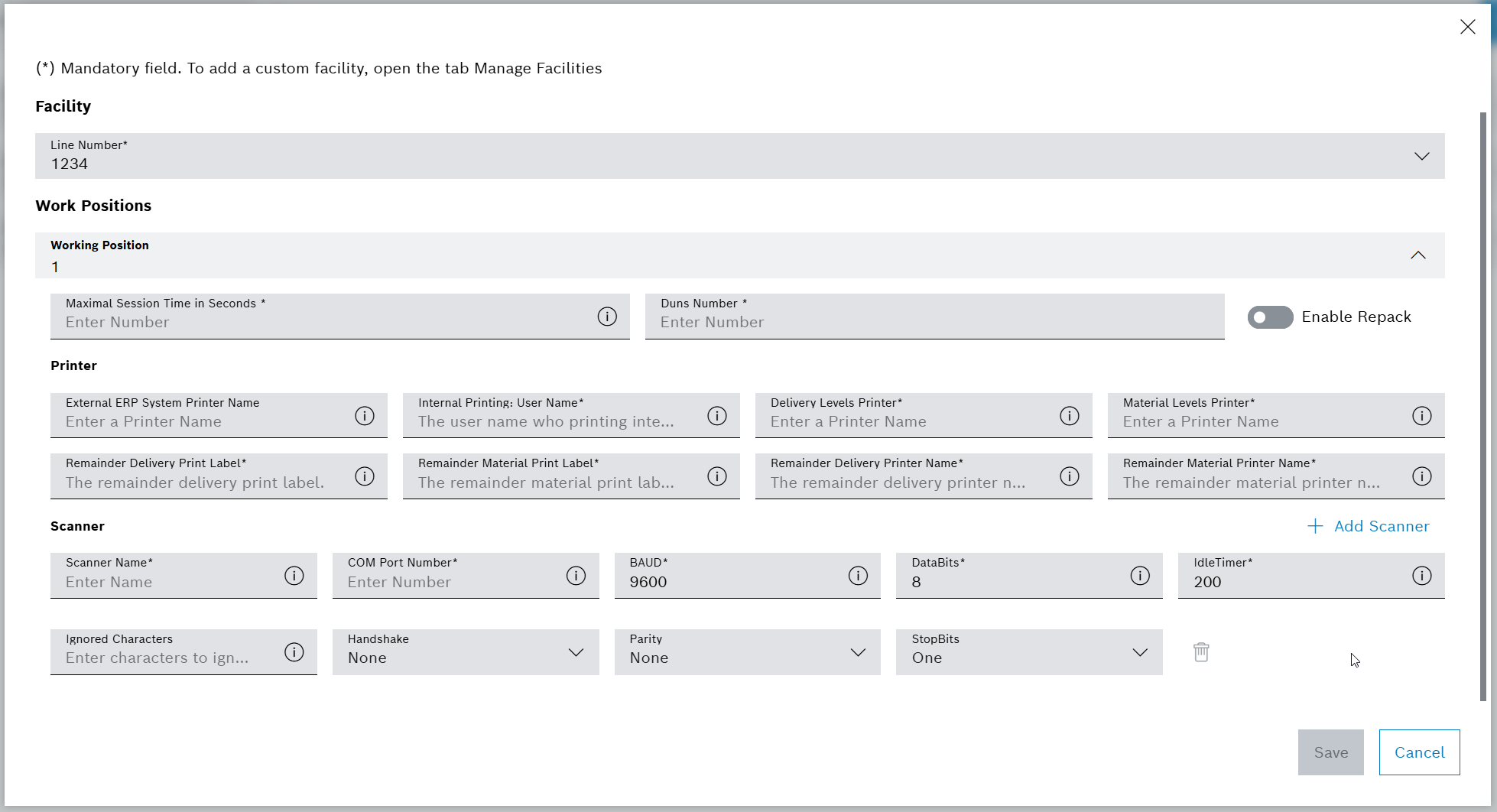 Facility Assignment Detail