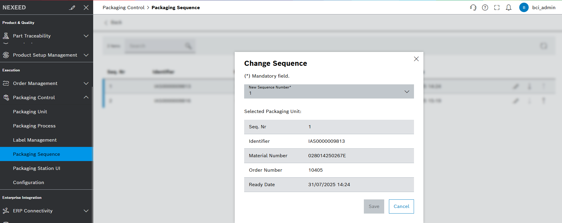 PackSeq_LineSeq_ChangeSeq