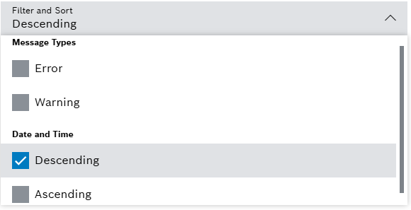 Filter and Sort Dropdown