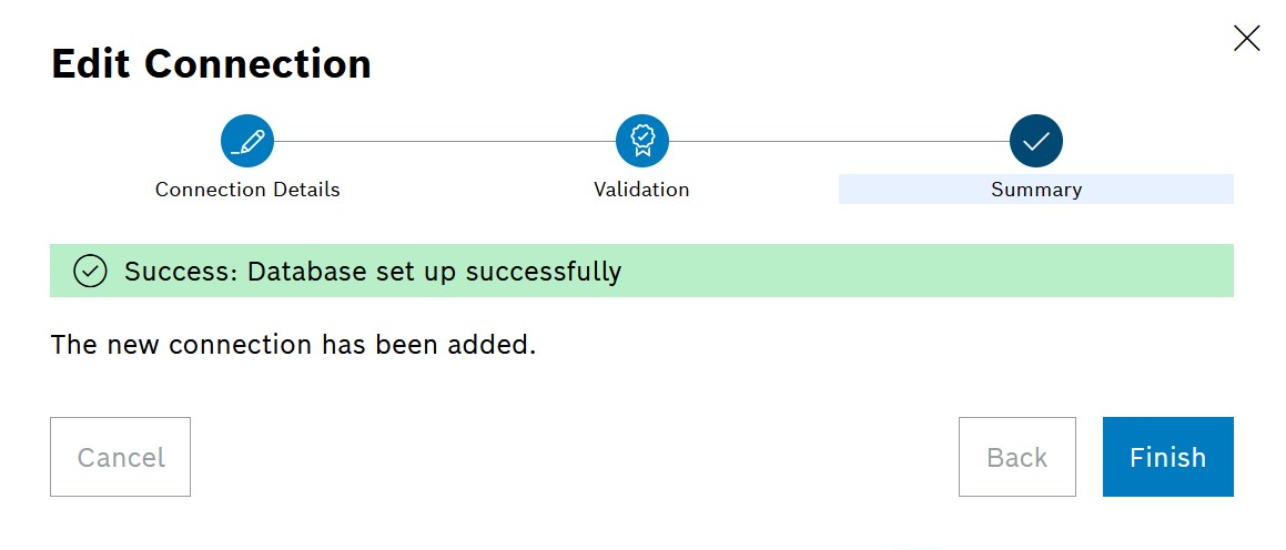 Edit Connection Successful Dialog