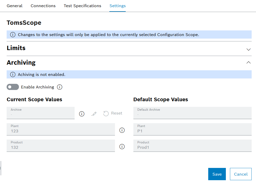 Scope Management Settings