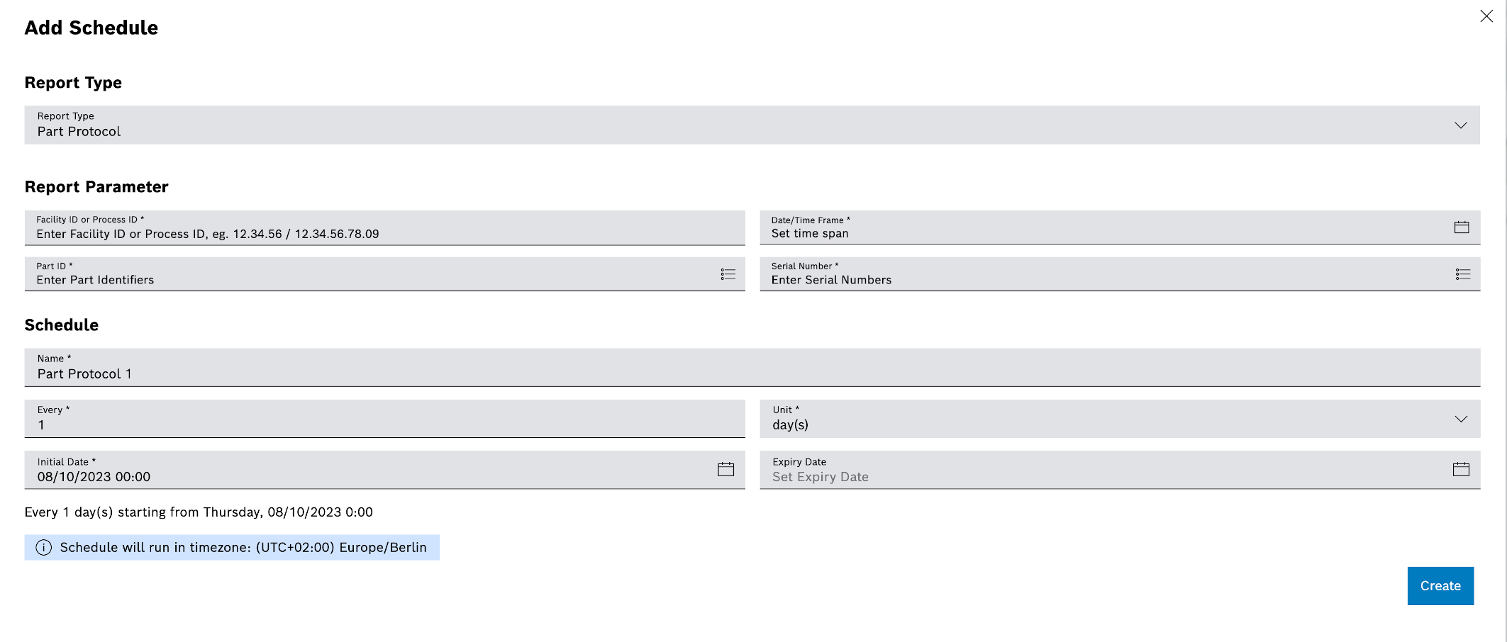 Add schedule