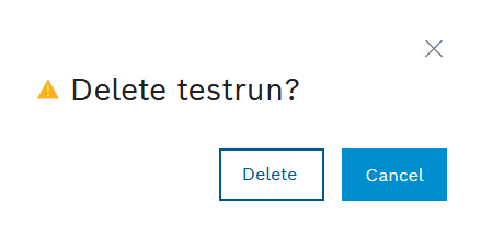 Testlauf entfernen Dialog