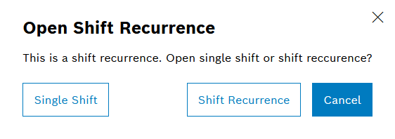 Schichtserie verwalten Dialog