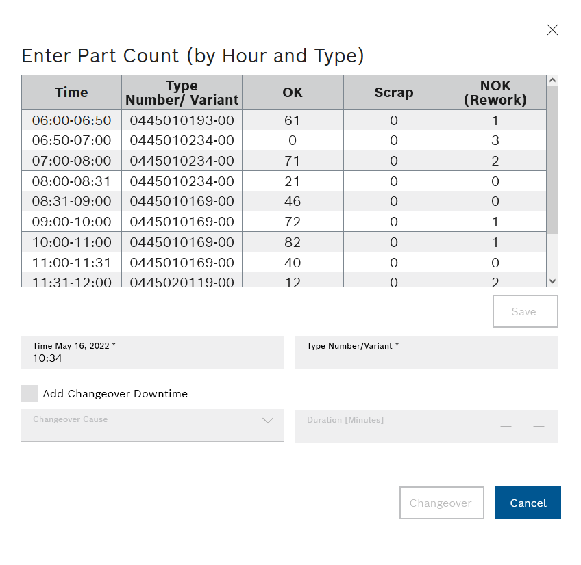Stückzahleingabe Dialog