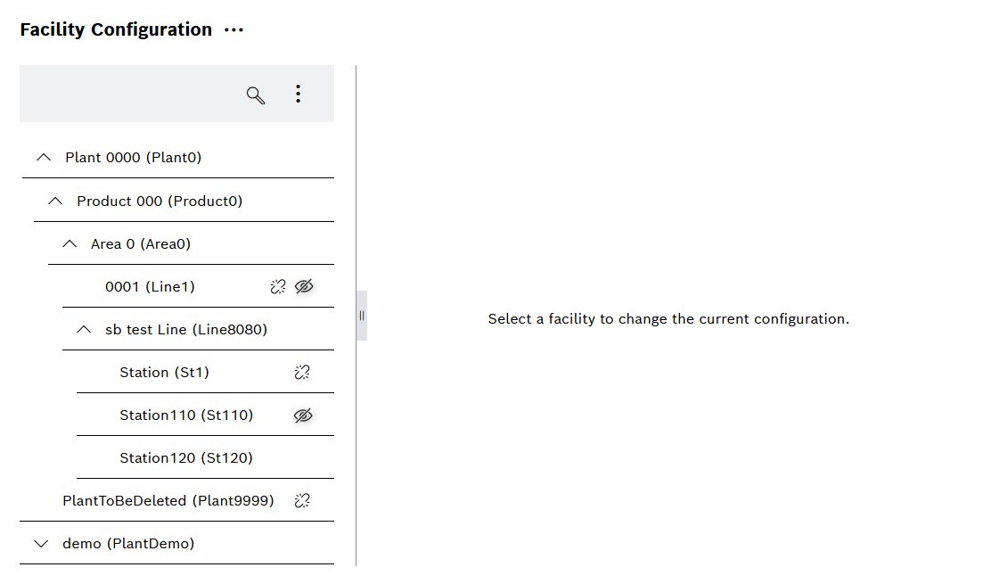 Administration facility configuration