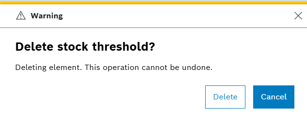 Stock threshold deleting dialog