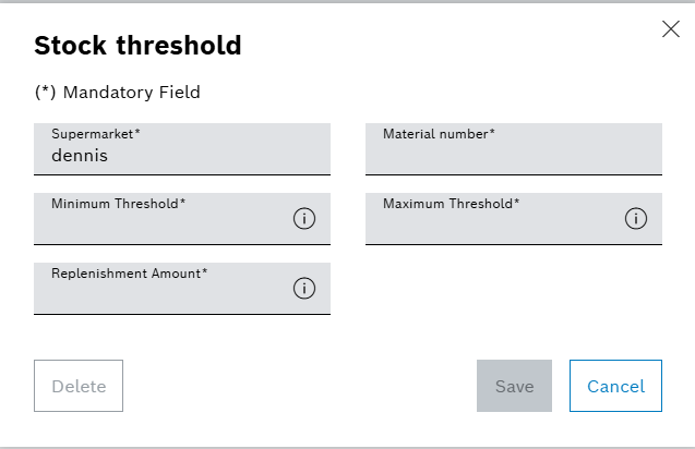 Stock threshold dialog