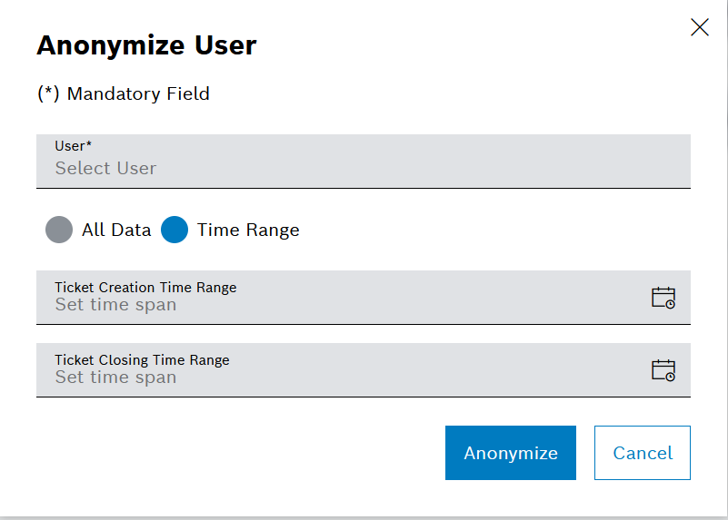 Anonymize user time range