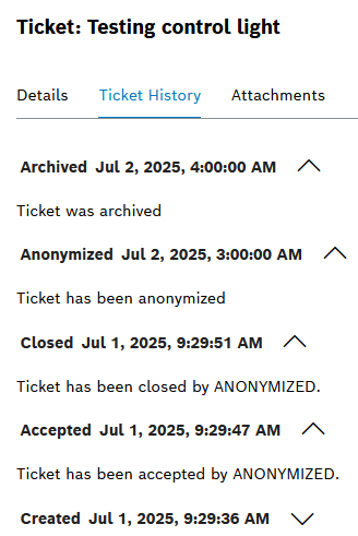 Anonymized Ticket