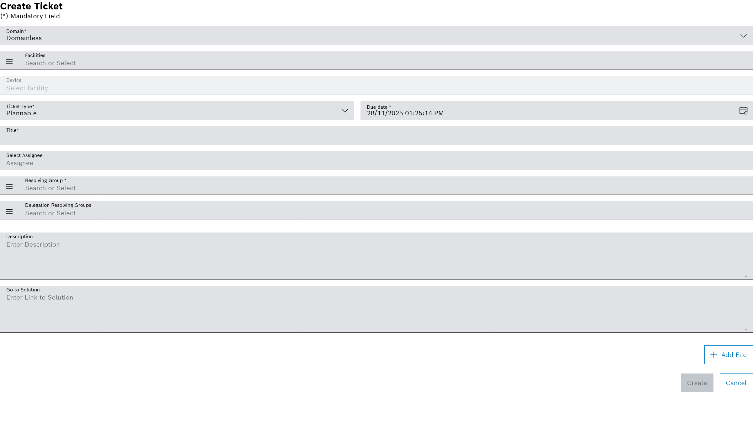 Ticket Creation Embedded View