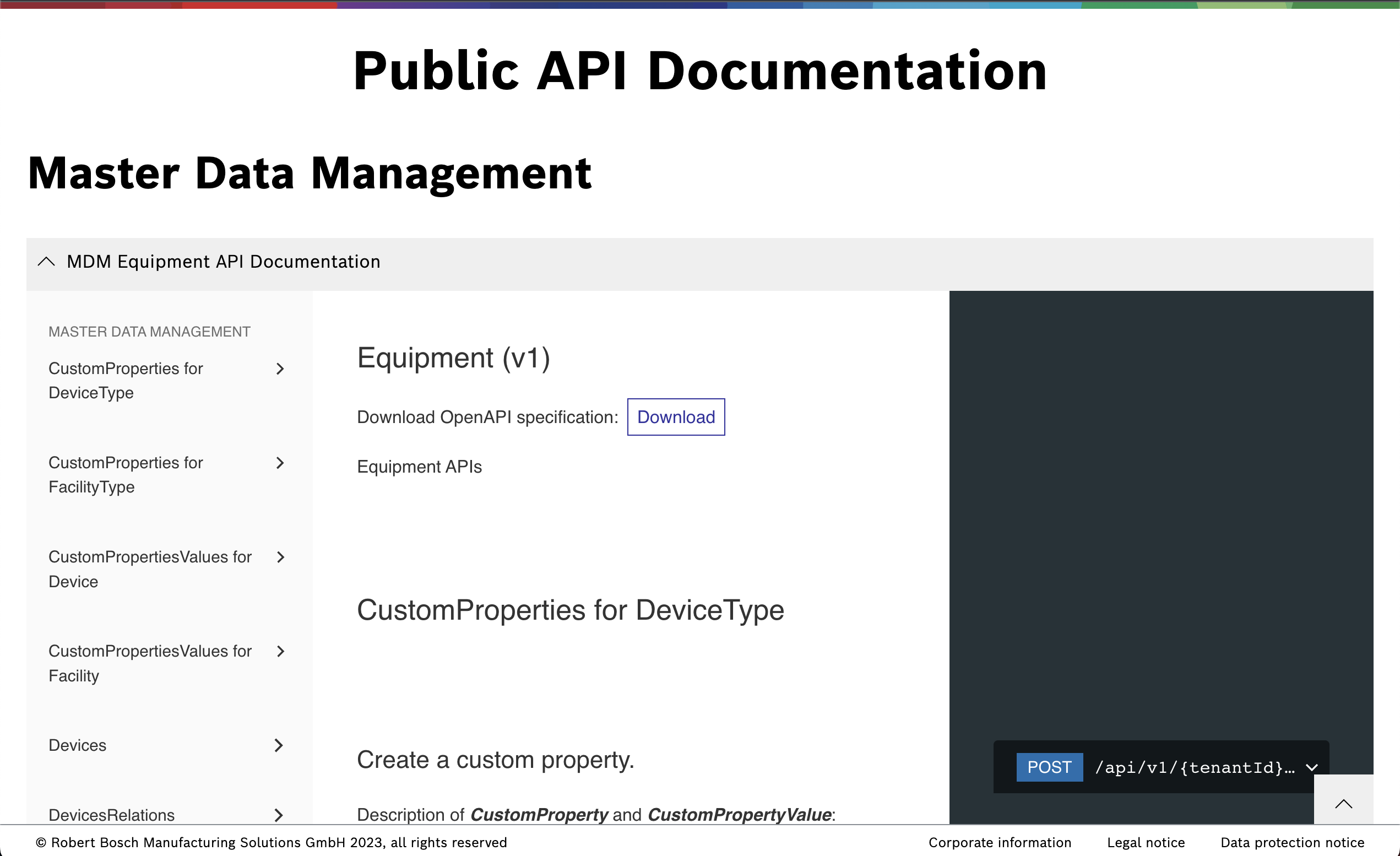Public API documentation