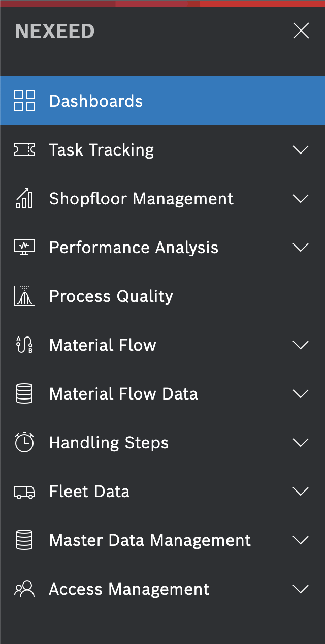 Navigation Menu of Web Portal