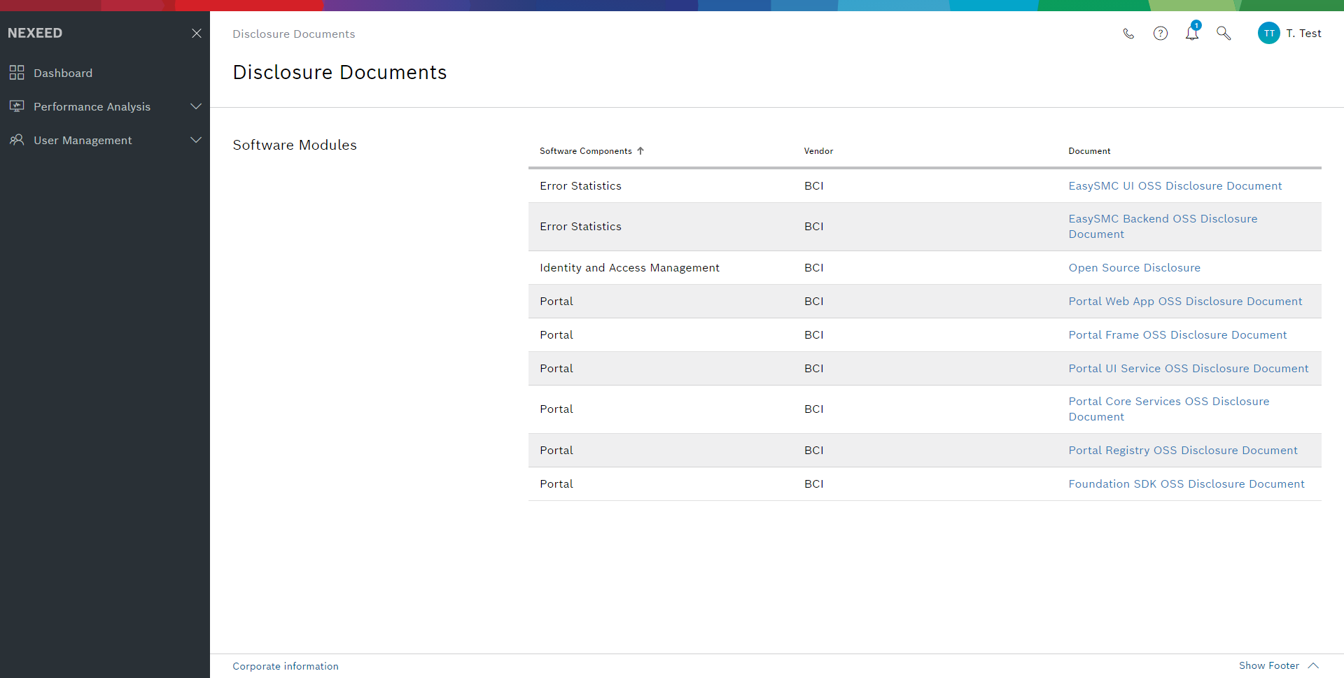 Disclosure Documents Page