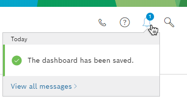 Message Center in Header