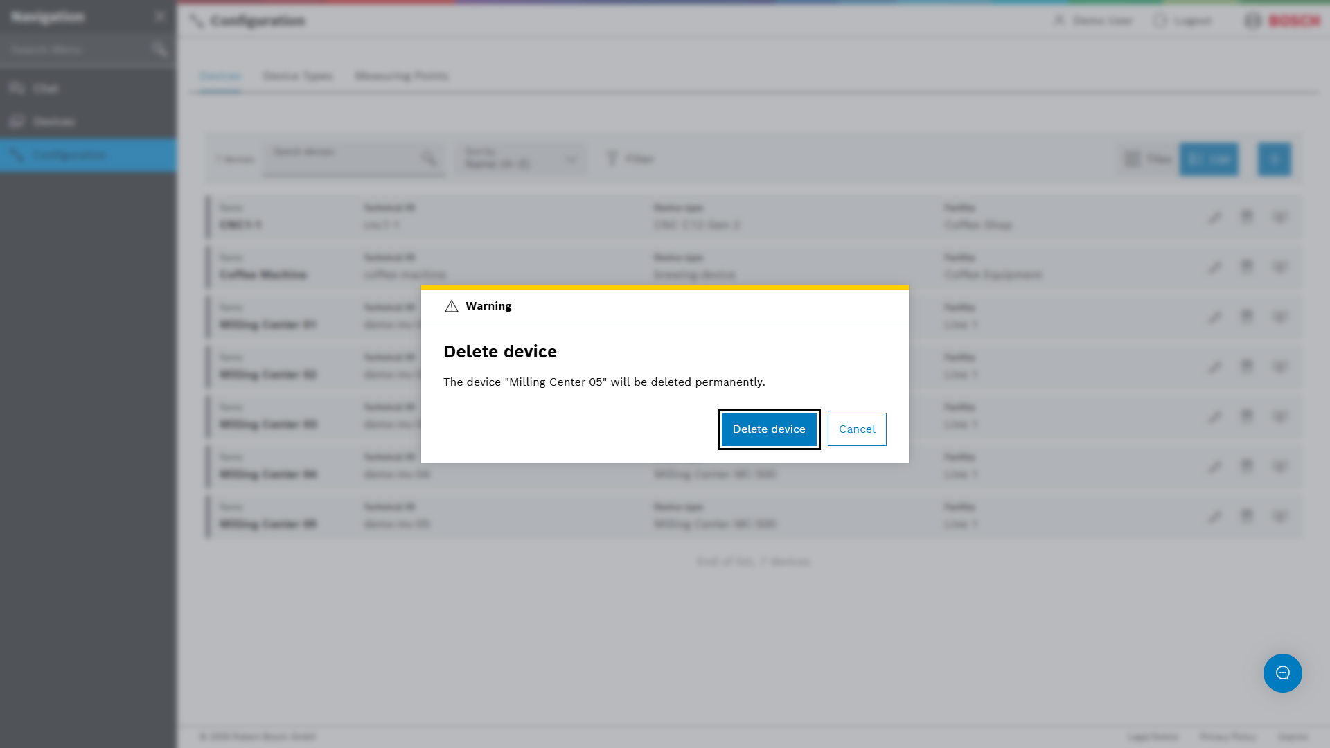 Delete device