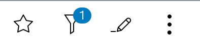Dashboard toolbar actions with favorite button on the left