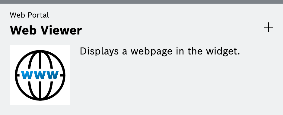 Web Viewer widget in the widget catalog